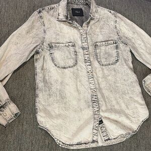 Rails Carter Stone Acid Wash Pearl Snap Button Down Size Small